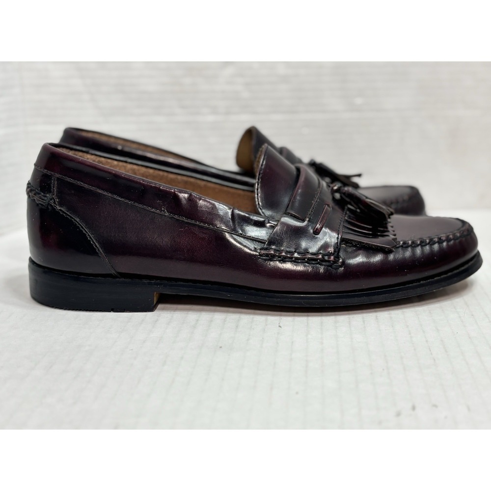Men's Tassel Penny Loafers in Dark Burgundy